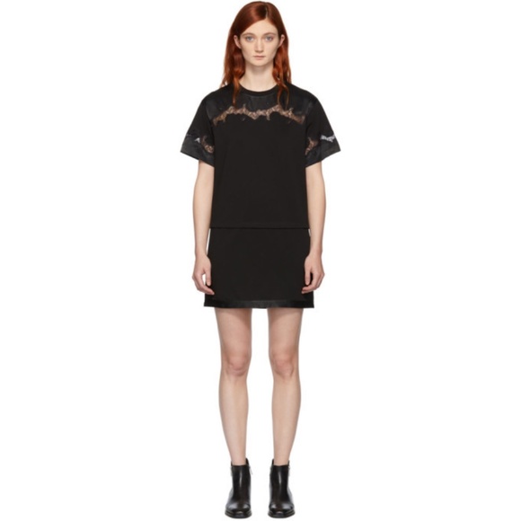 3.1 Phillip Lim Black Lace Insert T-Shirt Dress - Size M - NWOT - Picture 2 of 10